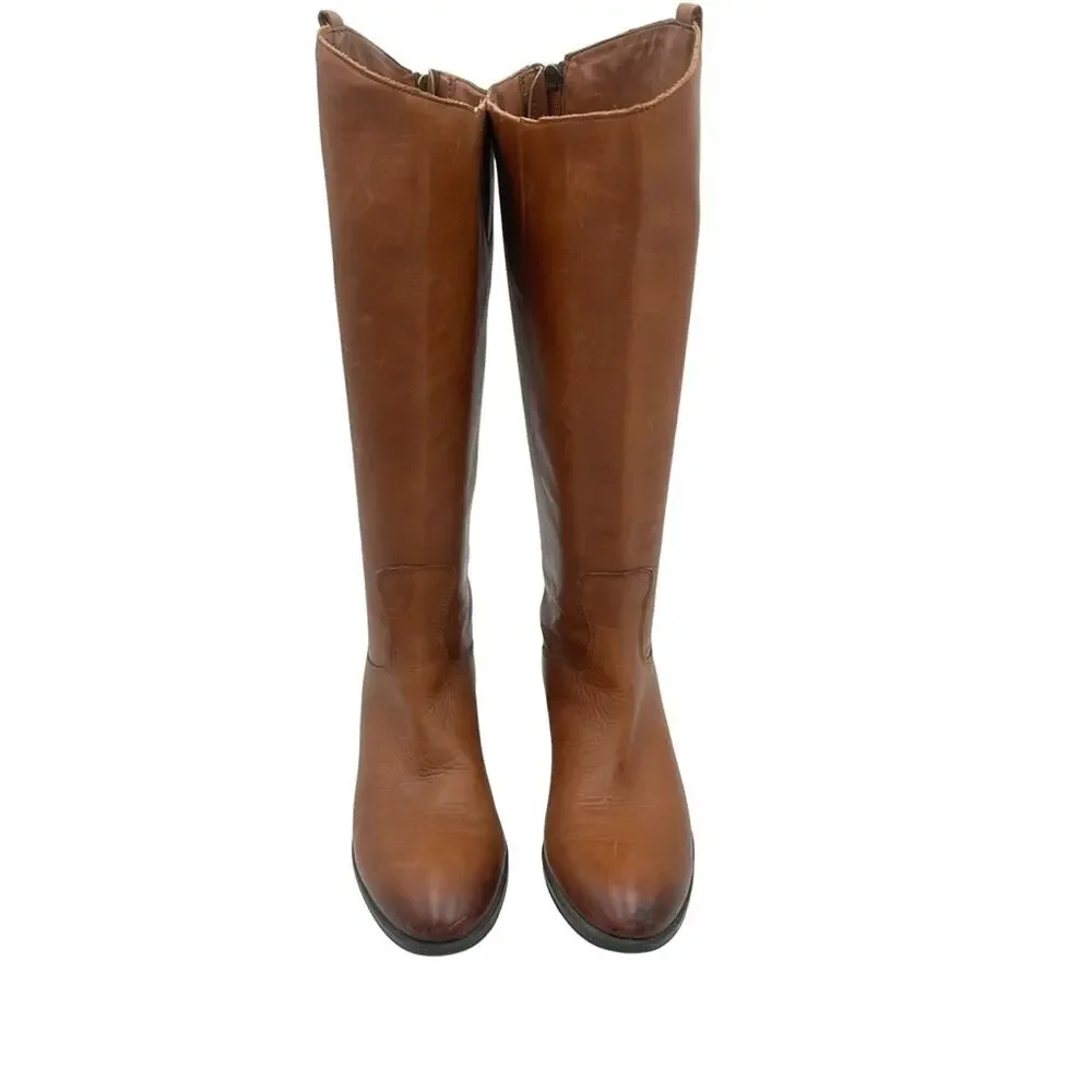Sam Edelman Penny riding boots women’s whiskey Brown Leather Knee-High Boots - 9